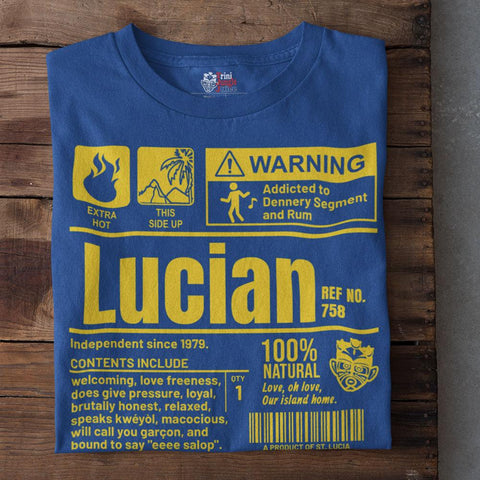 A Product of St. Lucia - Lucian Unisex T-Shirt (Yellow Print)