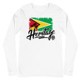 Heritage - Guyana Unisex Long Sleeve Tee (White) - Trini Jungle Juice Store