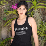 Caribbean Rich - Boss Lady Tank Top (White Print) - Trini Jungle Juice Store