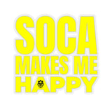 Soca Makes Me Happy Sticker (Yellow) - Trini Jungle Juice Store