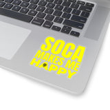 Soca Makes Me Happy Sticker (Yellow) - Trini Jungle Juice Store
