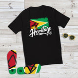 Heritage - Guyana Men's Premium Fitted T-Shirt (Black) - Trini Jungle Juice Store