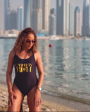 Caribbean Rich - Maillot de bain une pièce (imprimé doré)