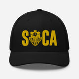 Choose LOVE and SOCA - SOCA Retro Trucker Cap (Gold 3D Puff Logo) - Trini Jungle Juice Store