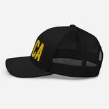 Choose LOVE and SOCA - SOCA Retro Trucker Cap (Gold 3D Puff Logo) - Trini Jungle Juice Store