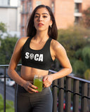 Choisissez LOVE and SOCA - Soutien-gorge de sport Soca pour femmes (Noir)