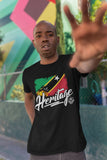 Heritage - St. Kitts & Nevis Men's Premium Fitted T-Shirt (Black) - Trini Jungle Juice Store