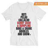 A Taste of the Caribbean - Trini Food Unisex V-Neck T-Shirt