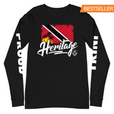 Heritage - Trinidad and Tobago "PROUD TRINI" Unisex Long Sleeve Tee (Black) - Trini Jungle Juice Store