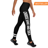 Choisissez LOVE et SOCA - Leggings de yoga pour femmes (Noir)