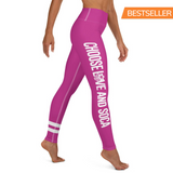 Choisissez LOVE et SOCA - Leggings de yoga pour femmes (rose)