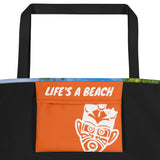 Island Vibes - "Life's A Beach" Large Beach Bag - Trini Jungle Juice Store