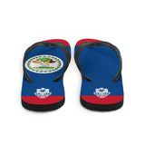Island Flag - Belize Flip Flops - Trini Jungle Juice Store