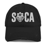 Choose LOVE and SOCA - SOCA Distressed Dad Hat (3D Puff) - Trini Jungle Juice Store