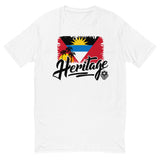 Heritage - Antigua and Barbuda Men's Premium Fitted T-Shirt (White) - Trini Jungle Juice Store
