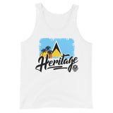 Heritage - St. Lucia Unisex Tank Top (White) - Trini Jungle Juice Store