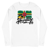 Heritage - Dominica Unisex Long Sleeve Tee (White) - Trini Jungle Juice Store