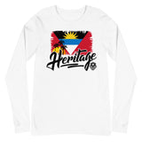 Heritage - Antigua and Barbuda Unisex Long Sleeve Tee (White) - Trini Jungle Juice Store