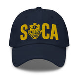 Choose LOVE and SOCA - SOCA Dad Hat (3D Puff GOLD) - Trini Jungle Juice Store