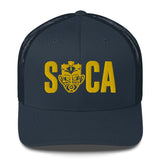 Choose LOVE and SOCA - SOCA Retro Trucker Cap (Gold 3D Puff Logo) - Trini Jungle Juice Store