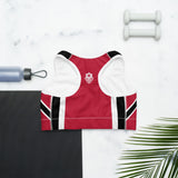 Island Flag - Soutien-gorge de sport abstrait pour femmes de Trinité-et-Tobago