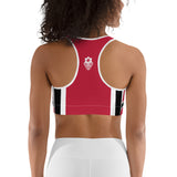Island Flag - Soutien-gorge de sport abstrait pour femmes de Trinité-et-Tobago