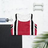 Island Flag - Soutien-gorge de sport abstrait pour femmes de Trinité-et-Tobago