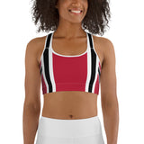 Island Flag - Soutien-gorge de sport abstrait pour femmes de Trinité-et-Tobago