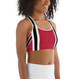 Island Flag - Soutien-gorge de sport abstrait pour femmes de Trinité-et-Tobago