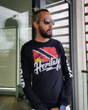 Heritage - Trinidad and Tobago "PROUD TRINI" Unisex Long Sleeve Tee (Black) - Trini Jungle Juice Store