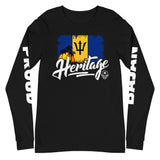 Heritage - Barbados "PROUD BAJAN" Unisex Long Sleeve Tee - Trini Jungle Juice Store