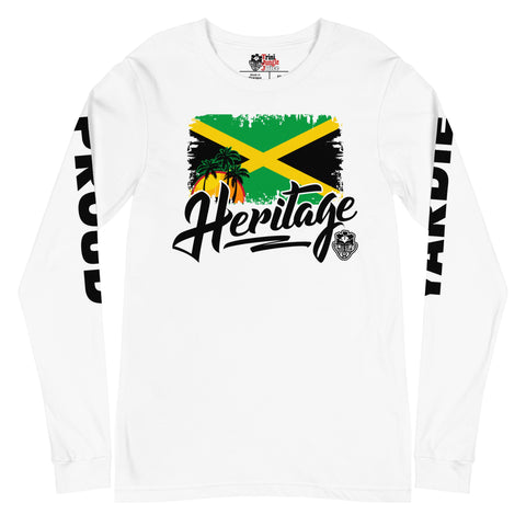 Heritage - Jamaica "PROUD YARDIE" Unisex Long Sleeve Tee - Trini Jungle Juice Store