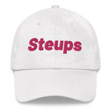 Caribbean Sayings - Steups Dad Hat (Pink 3D Puff Logo)