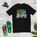 Heritage - Dominica Men's Premium Fitted T-Shirt (Black) - Trini Jungle Juice Store