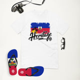Heritage - Haiti Men's Premium Fitted T-Shirt (White) - Trini Jungle Juice Store