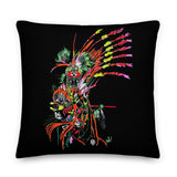 Traditional Mas Characters - Fancy Indian / Red Indian Throw Pillow