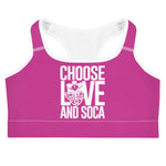 Choisissez LOVE et SOCA - Soutien-gorge de sport pour femmes (Rose)