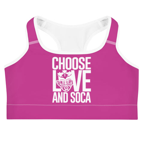 Choisissez LOVE et SOCA - Soutien-gorge de sport pour femmes (Rose)