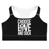 Choose LOVE and SOCA - Women's Sports Bra (Black)