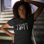 Caribbean Rich - Women's Fashion Fit T-Shirt (White Print) - Trini Jungle Juice Store