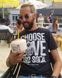 Choose LOVE and SOCA - Men's Premium Fitted T-Shirt (White Print) - Trini Jungle Juice Store