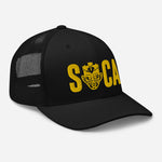 Choose LOVE and SOCA - SOCA Retro Trucker Cap (Gold 3D Puff Logo) - Trini Jungle Juice Store
