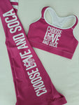Choose LOVE and SOCA - Women's Sports Bra (Pink)