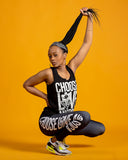 Choisissez LOVE et SOCA - Leggings de yoga pour femmes (Noir)