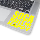 Soca Makes Me Happy Sticker (Yellow) - Trini Jungle Juice Store