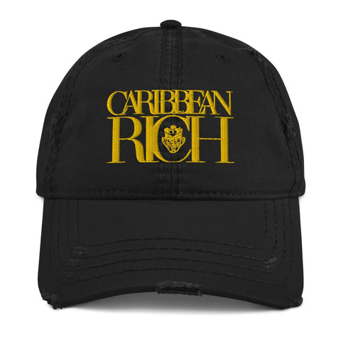 Caribbean Rich - Distressed Dad Hat (Gold Logo)