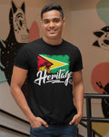 Heritage - Guyana Men's Premium Fitted T-Shirt (Black) - Trini Jungle Juice Store