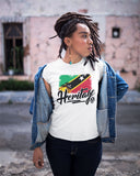 Heritage - St. Kitts & Nevis Women's Fashion Fit T-Shirt (White) - Trini Jungle Juice Store