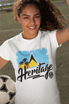 Heritage - St. Lucia Women's Fashion Fit T-Shirt (White) - Trini Jungle Juice Store