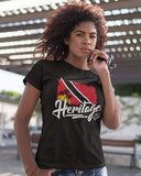 Heritage - Trinidad and Tobago Women's Fashion Fit T-Shirt (Black) - Trini Jungle Juice Store